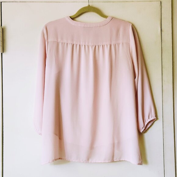 J. Jill Wearever Collection Pink Blouse Top Draped Front sz Small to Medium - Picture 11 of 14